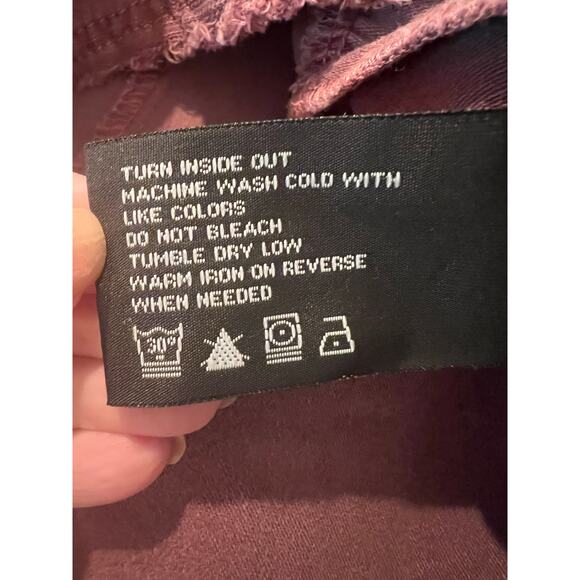 Altar’d State Mauve Raw Hem Peplum Utility Jacket Women’s Size L Lightweight - Picture 13 of 13